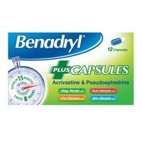 Benadryl Plus Capsules 12 Capsules