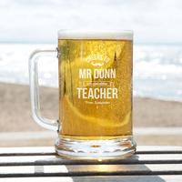 Bespoke Cheers Teacher Glass Pint Tankard: Special Offer