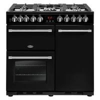 Belling 444444157 90cm Farmhouse Deluxe 90DFT Dual Fuel Range in Black