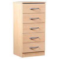 Bella 5 Drawer Narrow Chest Beech