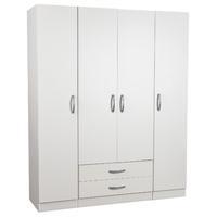 Bella 4 Door 2 Drawer Wardrobe White