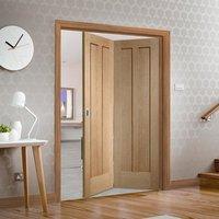 Bespoke Thrufold Novara Oak 2 Panel Folding 2+0 Door