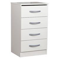 Bella 4 Drawer Bedside White