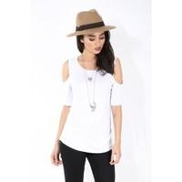 Belinda Cut Shoulder Cap Sleeves Top