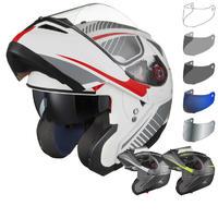 Black Optimus SV Tour Flip Front Motorcycle Helmet & Visor Kit