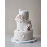 Blushing Rose Petal Wedding Cake