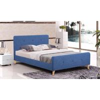 Blue Double Modern Ava Fabric Bed