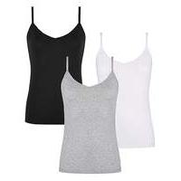 Black/ Grey/ White Pack of 3 Camisoles