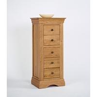 Bordeaux Oak 5 Drawer Wellington