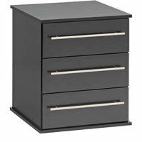 Bobby 3 Drawer Bedside Black