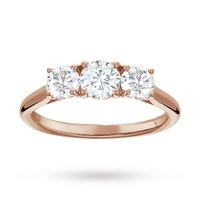 Brilliant Cut 3 Stone 1.00 Carat Diamond Engagement Ring in 18 Carat Rose Gold - Ring Size P