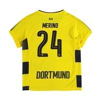 BVB Home Shirt 2017-18 - Kids with Merino 24 printing, Yellow/Black