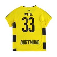 BVB Home Shirt 2017-18 - Kids with Weigl 33 printing, Yellow/Black