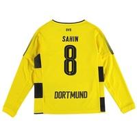 BVB Home Shirt 2017-18 - Kids - Long Sleeve with Sahin 8 printing, Yellow/Black