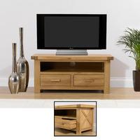 Carlotta 2 Drawer TV Unit in Solid Oak