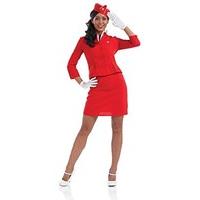 Cabin Crew - Red - Adult Fancy Dress Costume - XL - 20-22