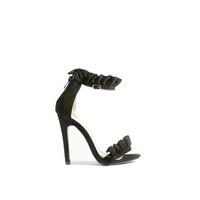 Carmen Black Ruffle Strap Heel