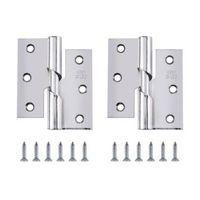 Chrome Effect Metal RH Rising Butt Hinge  Pack of 2