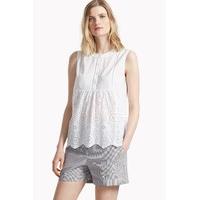 Chantilly Mix Scallop Hem Top