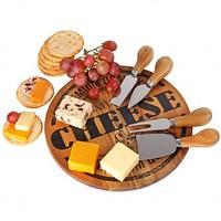 Cheese Board and 4 Knives Set