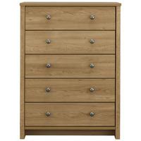 Clovelly 5 Drawer Large Chest Rustic Oak