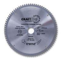 Craft saw blade aluminium and plastic 215mm x 64 teeth x 30mm