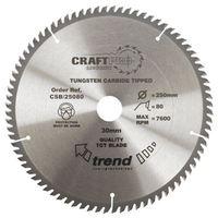 Craft saw blade 250mm x 80 teeth x 30mm