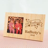 Custom Christmas at Wooden Photo Frame