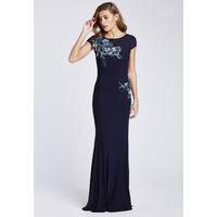 D.Anna Blue Sequin Embroidered Maxi Dress