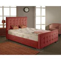 Delaware Fabric Divan Bed and Mattress Set Red Chenille Fabric Small Double 4ft