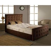 Delaware Fabric Divan Bed and Mattress Set Chocolate Chenille Fabric Double 4ft 6