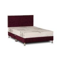 Deluxe Chenille Divan Base - Single - Aubergine