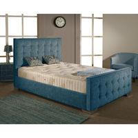 Delaware Fabric Divan Bed and Mattress Set Teal Chenille Fabric Small Double 4ft