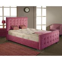 Delaware Fabric Divan Bed and Mattress Set Pink Chenille Fabric Small Single 2ft 6