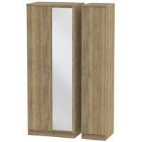 Devon Sterling Oak Triple Wardrobe - Tall with Mirror