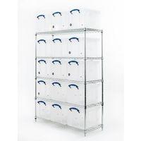 DSSU1  -  SHELVING UNIT, WIRE SHELF + 15 DEBC CLEAR CONTAINERS