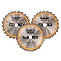 DT1963 Construction Circular Saw Blade 3 Pack 250 x 30mm x 24T/48T