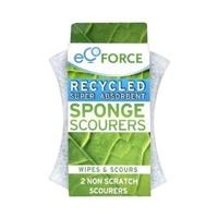 Ecoforce Recycled Non Scratch Sponge Scourers (2pk)