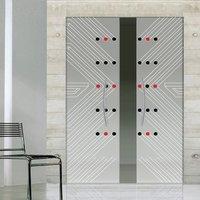 Eclisse 10mm Turbo Murano Design on Clear or Satin Glass Syntesis Double Pocket Door