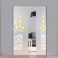 Eclisse 10mm Sardinia Murano Design on Clear or Satin Glass Syntesis Double Pocket Door