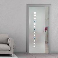 Eclisse 10mm Quadrello Murano Design on Clear or Satin Glass Pocket Door