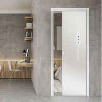 Eclisse 10mm Rivolo Murano Design on Clear or Satin Glass Pocket Door