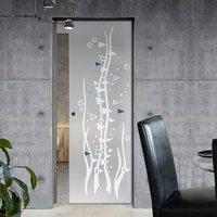 Eclisse 10mm Immersione Murano Design on Clear or Satin Glass Pocket Door