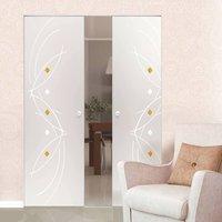 Eclisse 10mm Amir Murano Design on Clear or Satin Glass Syntesis Double Pocket Door