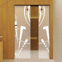 Eclisse 10mm Intuizione Murano Design on Clear or Satin Glass Syntesis Double Pocket Door