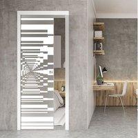 Eclisse 10mm Ate Sandblasted Design on Clear or Satin Glass Pocket Door