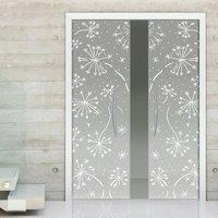 Eclisse 10mm Blow Sandblasted Design on Clear or Satin Glass Double Pocket Door