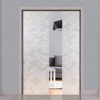 Eclisse 10mm Birmania Sandblasted Design on Clear or Satin Glass Double Pocket Door