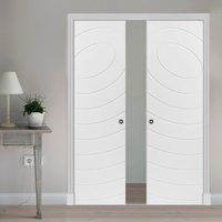 Eclipse White Double Pocket Doors