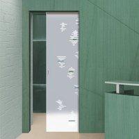 Eclisse 10mm Ricami Murano Design on Clear or Satin Glass Pocket Door